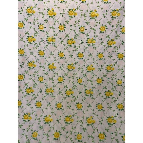𝅺VINTAGE St. Mary’s yellow floral full flat sheet - Picture 2 of 6